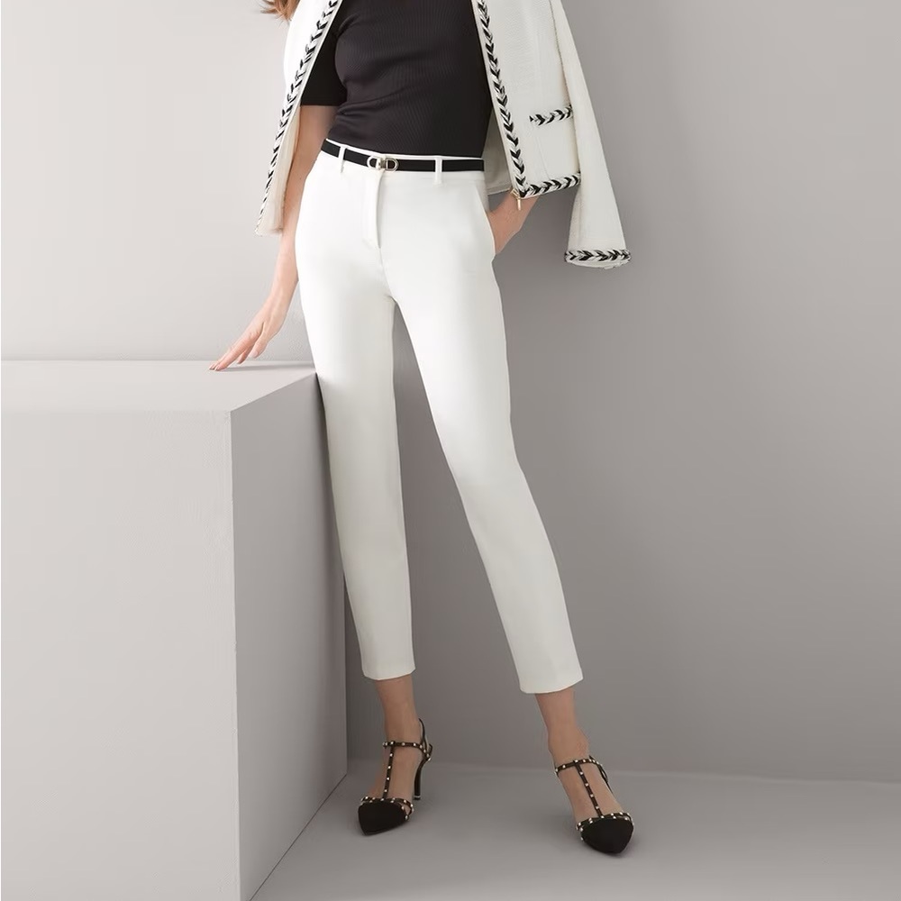 White House Black Market | The Slim Ankle Pant | Size 0 | White | WHBM